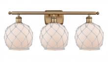 Innovations Lighting 516-3W-BB-G121-8RW-LED - Farmhouse Rope - 3 Light - 28 inch - Brushed Brass - Bath Vanity Light