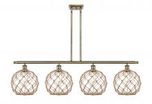 Innovations Lighting 516-4I-AB-G122-10RB - Farmhouse Rope - 4 Light - 48 inch - Antique Brass - Cord hung - Island Light