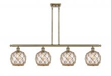 Innovations Lighting 516-4I-AB-G122-8RB - Farmhouse Rope - 4 Light - 48 inch - Antique Brass - Cord hung - Island Light