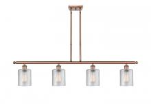  516-4I-AC-G112 - Cobbleskill - 4 Light - 48 inch - Antique Copper - Cord hung - Island Light