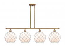  516-4I-BB-G121-10RW - Farmhouse Rope - 4 Light - 48 inch - Brushed Brass - Cord hung - Island Light