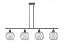 Innovations Lighting 516-4I-BK-G122-8RW-LED - Farmhouse Rope - 4 Light - 48 inch - Matte Black - Cord hung - Island Light