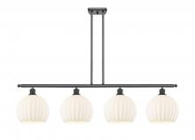  516-4I-OB-G1217-10WV - White Venetian - 4 Light - 48 inch - Oil Rubbed Bronze - Stem Hung - Island Light