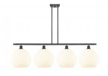  516-4I-OB-G1217-12WV - White Venetian - 4 Light - 50 inch - Oil Rubbed Bronze - Stem Hung - Island Light