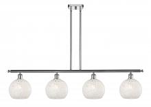  516-4I-PC-G1216-8WM - White Mouchette - 4 Light - 48 inch - Polished Chrome - Stem Hung - Island Light