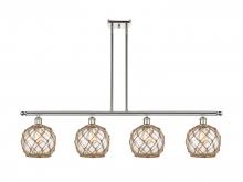  516-4I-PN-G122-8RB - Farmhouse Rope - 4 Light - 48 inch - Polished Nickel - Cord hung - Island Light