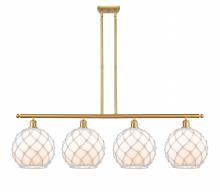  516-4I-SG-G121-10RW - Farmhouse Rope - 4 Light - 48 inch - Satin Gold - Cord hung - Island Light