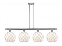  516-4I-SN-G121-10RW - Farmhouse Rope - 4 Light - 48 inch - Brushed Satin Nickel - Cord hung - Island Light