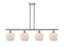 Innovations Lighting 516-4I-SN-G121-8RW-LED - Farmhouse Rope - 4 Light - 48 inch - Brushed Satin Nickel - Cord hung - Island Light