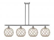 Innovations Lighting 516-4I-SN-G122-10RB-LED - Farmhouse Rope - 4 Light - 48 inch - Brushed Satin Nickel - Cord hung - Island Light