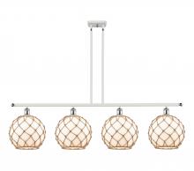  516-4I-WPC-G121-10RB - Farmhouse Rope - 4 Light - 48 inch - White Polished Chrome - Cord hung - Island Light