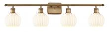  516-4W-BB-G1217-6WV - White Venetian - 4 Light - 36 inch - Brushed Brass - Bath Vanity Light