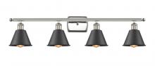 Innovations Lighting 516-4W-PN-M8-BK-LED - Smithfield - 4 Light - 37 inch - Polished Nickel - Bath Vanity Light