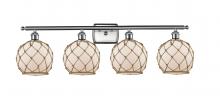 Innovations Lighting 516-4W-SN-G121-8RB-LED - Farmhouse Rope - 4 Light - 38 inch - Brushed Satin Nickel - Bath Vanity Light