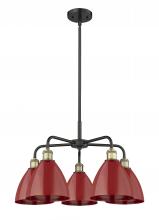  516-5CR-BAB-MBD-75-RD - Plymouth - 5 Light - 26 inch - Black Antique Brass - Chandelier