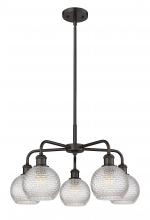  516-5CR-OB-G122C-6CL - Athens - 5 Light - 24 inch - Oil Rubbed Bronze - Chandelier