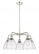  516-5CR-PN-GBD-754 - Bristol - 5 Light - 26 inch - Polished Nickel - Chandelier