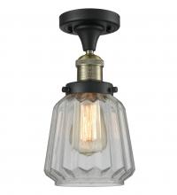 Innovations Lighting 517-1CH-BAB-G142-LED - Chatham - 1 Light - 7 inch - Black Antique Brass - Semi-Flush Mount