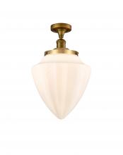  517-1CH-BB-G661-12 - Bullet - 1 Light - 12 inch - Brushed Brass - Semi-Flush Mount