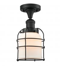 Innovations Lighting 517-1CH-BK-G51-CE-LED - Bell Cage - 1 Light - 5 inch - Matte Black - Semi-Flush Mount