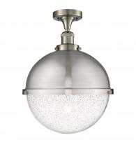 Innovations Lighting 517-1CH-SN-HFS-124-SN-LED - Hampden - 1 Light - 13 inch - Brushed Satin Nickel - Semi-Flush Mount