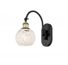  518-1W-BAB-G1216-6WM - White Mouchette - 1 Light - 6 inch - Black Antique Brass - Sconce