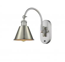 Innovations Lighting 518-1W-SN-M8 - Smithfield - 1 Light - 7 inch - Brushed Satin Nickel - Sconce