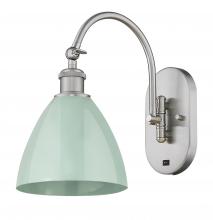 Innovations Lighting 518-1W-SN-MBD-75-SF-LED - Plymouth - 1 Light - 8 inch - Brushed Satin Nickel - Sconce