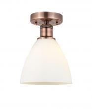  616-1F-AC-GBD-751 - Bristol - 1 Light - 8 inch - Antique Copper - Semi-Flush Mount