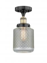  616-1F-BAB-G262 - Stanton - 1 Light - 6 inch - Black Antique Brass - Semi-Flush Mount