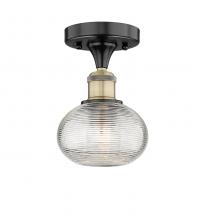  616-1F-BAB-G555-6CL - Ithaca - 1 Light - 6 inch - Black Antique Brass - Semi-Flush Mount