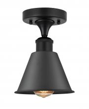  616-1F-BK-M8-BK - Smithfield - 1 Light - 7 inch - Matte Black - Semi-Flush Mount