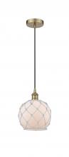  616-1P-AB-G121-8RW - Edison - 1 Light - 8 inch - Antique Brass - Mini Pendant