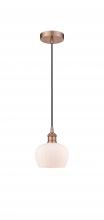 Innovations Lighting 616-1P-AC-G91-LED - Fenton - 1 Light - 7 inch - Antique Copper - Cord hung - Mini Pendant