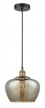 Innovations Lighting 616-1P-BAB-G96-L - Fenton - 1 Light - 11 inch - Black Antique Brass - Cord hung - Mini Pendant