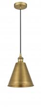  616-1P-BB-MBC-8-BB - Berkshire - 1 Light - 8 inch - Brushed Brass - Cord hung - Mini Pendant