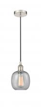  616-1P-PN-G104 - Belfast - 1 Light - 6 inch - Polished Nickel - Cord hung - Mini Pendant