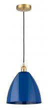  616-1P-SG-MBD-12-BL - Plymouth - 1 Light - 12 inch - Satin Gold - Cord hung - Mini Pendant