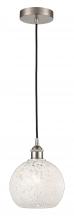 Innovations Lighting 616-1P-SN-G1216-8WM - White Mouchette - 1 Light - 8 inch - Brushed Satin Nickel - Cord Hung - Mini Pendant