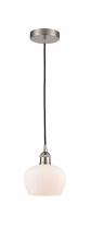  616-1P-SN-G91 - Fenton - 1 Light - 7 inch - Brushed Satin Nickel - Cord hung - Mini Pendant