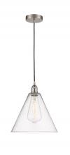  616-1P-SN-GBC-124 - Berkshire - 1 Light - 12 inch - Brushed Satin Nickel - Cord hung - Mini Pendant