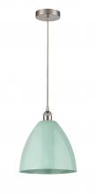 Innovations Lighting 616-1P-SN-MBD-12-SF-LED - Plymouth - 1 Light - 12 inch - Brushed Satin Nickel - Cord hung - Mini Pendant