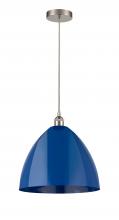  616-1P-SN-MBD-16-BL-LED - Plymouth - 1 Light - 16 inch - Brushed Satin Nickel - Cord hung - Mini Pendant