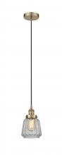 Innovations Lighting 616-1PH-AB-G142-LED - Chatham - 1 Light - 7 inch - Antique Brass - Cord hung - Mini Pendant