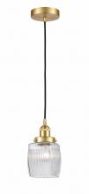  616-1PH-SG-G302 - Colton - 1 Light - 6 inch - Satin Gold - Cord hung - Mini Pendant