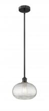  616-1S-BK-G555-10CL - Ithaca - 1 Light - 10 inch - Matte Black - Cord hung - Mini Pendant