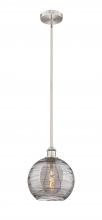 Innovations Lighting 616-1S-SN-G1213-10SM - Athens Deco Swirl - 1 Light - 10 inch - Brushed Satin Nickel - Cord hung - Mini Pendant