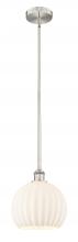 Innovations Lighting 616-1S-SN-G1217-10WV - White Venetian - 1 Light - 10 inch - Brushed Satin Nickel - Stem Hung - Mini Pendant