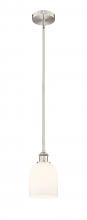  616-1S-SN-G558-6GWH - Bella - 1 Light - 6 inch - Brushed Satin Nickel - Cord hung - Mini Pendant