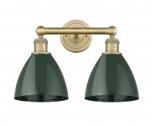  616-2W-BB-MBD-75-GR - Plymouth - 2 Light - 17 inch - Brushed Brass - Bath Vanity Light